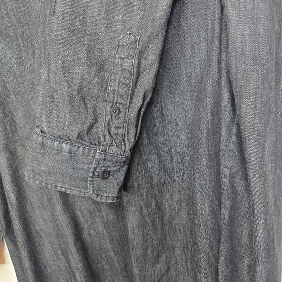 Lauren Ralph Lauren Embroidered Chambray Black Button Up Shirt Women's Size 2X - Picture 6 of 7